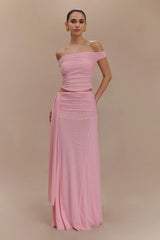 Arna Mesh Maxi Skirt Candy Pink