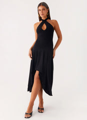 Velvet Sky Midi Dress Black