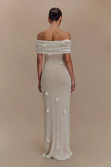 Brynn Orchid Knit Maxi Dress Ivory