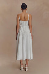 Mae A Line Midi Skirt White