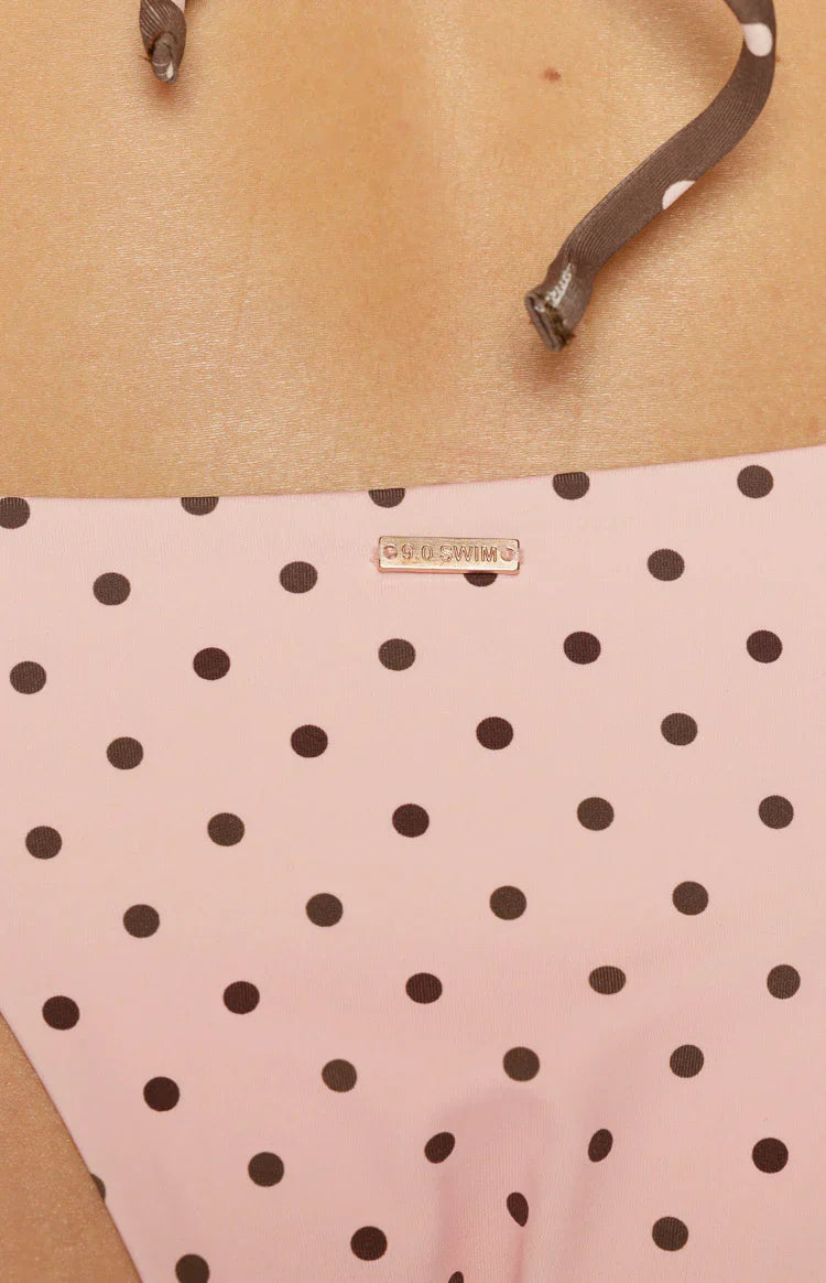 Ellis Pink Polka Dot Bikini Bottoms