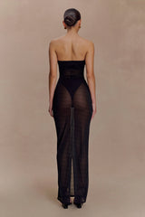 Aoife Strapless Mesh Bodysuit Black