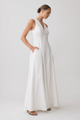 Sienna Button Down Maxi Dress White