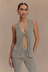 Malani Knit Top With Hardware Sage