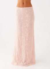 Nico Sequin Maxi Skirt Pink