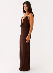 Game Player Maxi Dress Chocolate