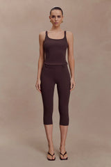 Blanca Stretch Crepe Capri Pants Chocolate