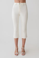 Mary Denim Capris White