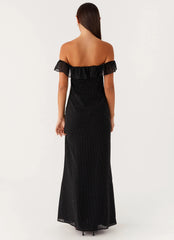 Scarlet Cherry Maxi Dress Black Polka Dot