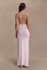 Brock Knit Halter Maxi Dress Baby Pink