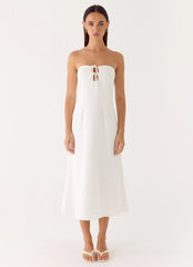 Sun Searching Midi Dress White
