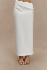 Astrid Suiting Midi Skirt White