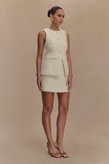 Camilla Boucle Sleeveless Vest Ivory