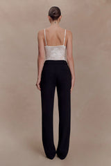 Maude Crepe Straight Leg Pants Black