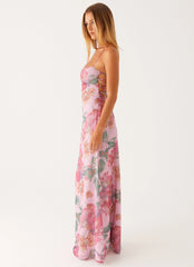 Peggy Maxi Dress Pink Floral