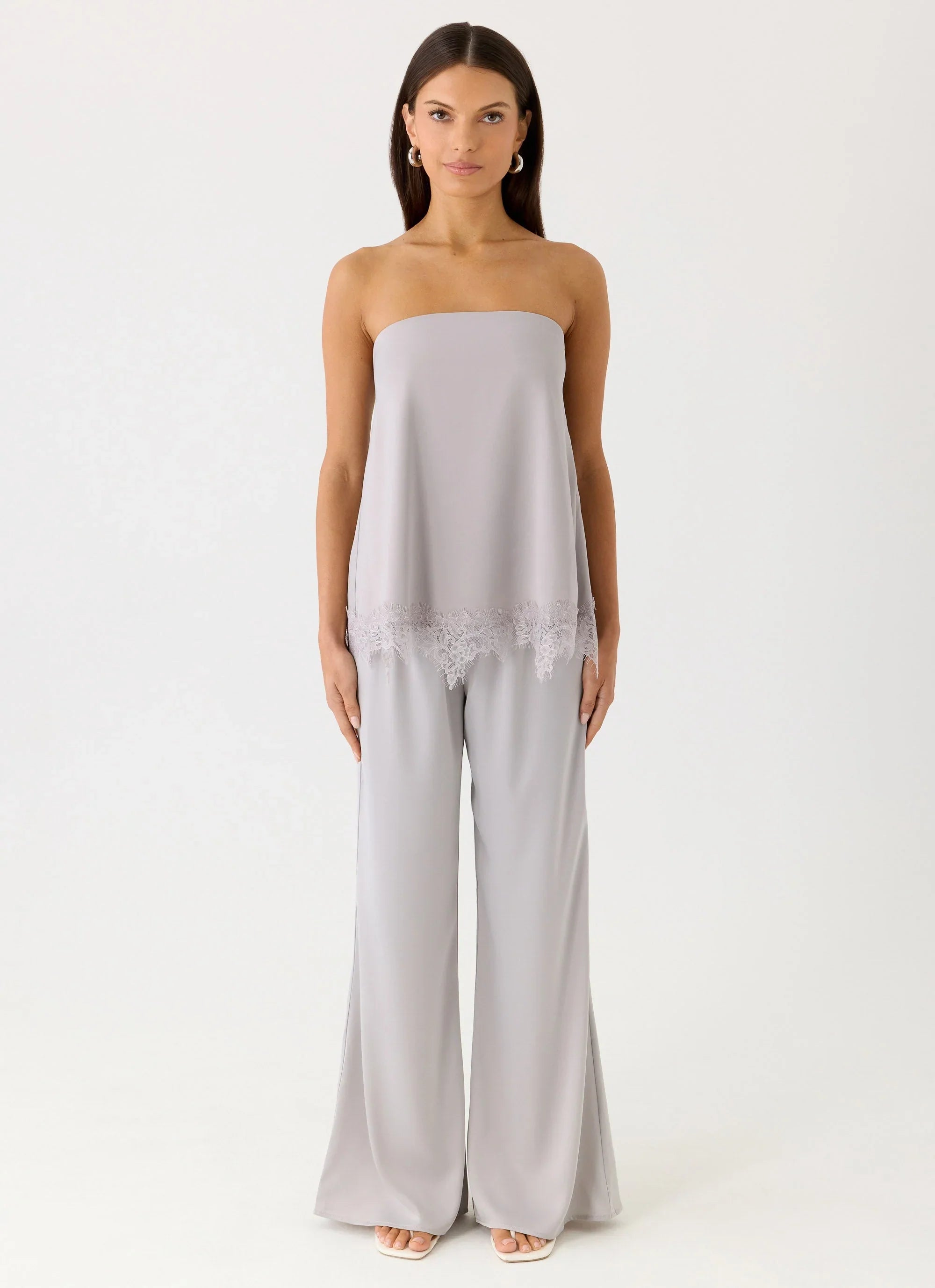 Sorena Low Rise Flared Pants Misty Blue