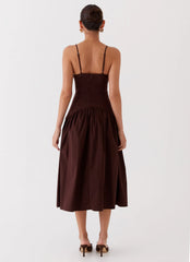 Yvette Corset Midi Dress Chocolate