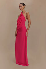 Rosalia Cowl Neck Maxi Dress Raspberry