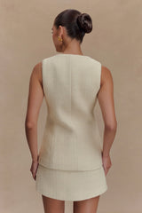 Camilla Boucle Sleeveless Vest Ivory