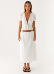 Sweet Lullaby Midi Skirt White
