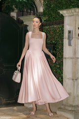 Sharon Scuba Jersey Midi Dress Ballet Pink