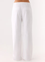 Josephina Linen Pant White