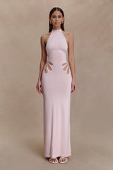 Brock Knit Halter Maxi Dress Baby Pink