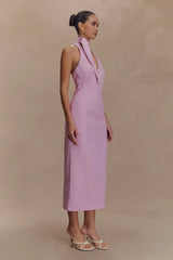 Simona Halter Neck Midi Dress Blush Pink