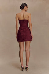 Andy Faux Suede Mini Dress Wine