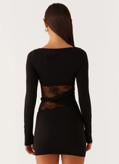 Echo Long Sleeve Mini Dress Black
