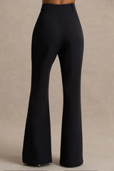 Carina Black Flared Leg Tailored Trousers