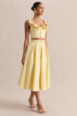 Joy Lemon A Line Midi Skirt
