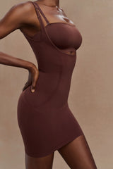 Jocelyn Backless Shapewear Mini Dress Espresso