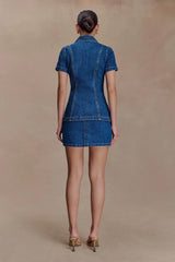 Ellie Denim Mini Skirt Dark Blue