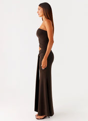 Luara Cut Out Maxi Dress Chocolate
