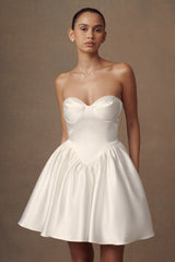 Hollie Structured Corset Mini Dress White