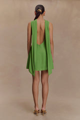 Wynter Scarf Draped Mini Dress Green