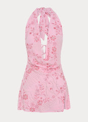 Cinzia Beaded Mini Dress Pink
