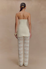 Trena Crochet Knit Pants Ivory