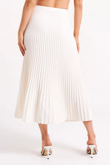 Twyla Pleated Suiting Maxi Skirt Ivory