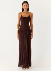 Matoma Bodysuit Maxi Dress Cool Chocolate