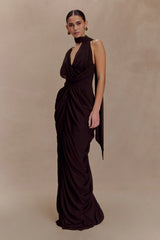 Alex Chiffon Maxi Dress Cacao Brown