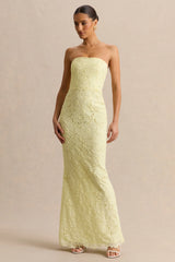 Suzie Lemon Lace Bandeau Maxi Dress