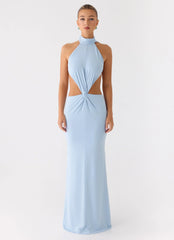 Warning Signs Maxi Dress Blue