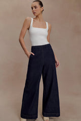 Maral High Waisted Dart Jeans Washed Indigo Blue