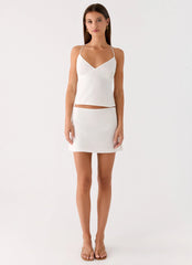 Under Heat Mini Skirt White