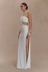 Lottie Slinky Maxi Dress With Split White