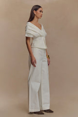 Rayne Off Shoulder Denim Top White