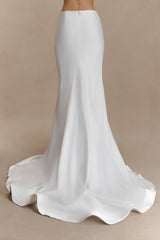Clara Fishtail Maxi Skirt White